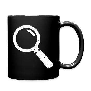 Magnifying Glass Detective Search Grunge Vector - Full Colour Mug - black - Right