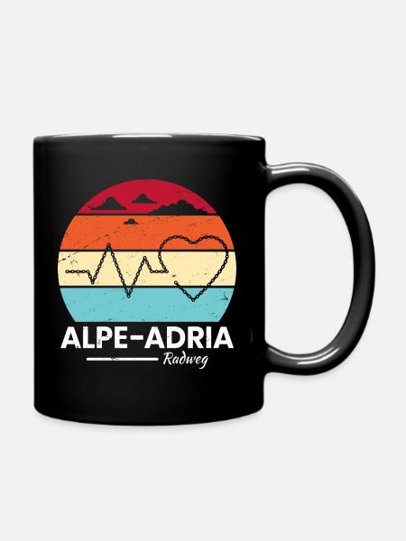 Alpe-Adria Fahrrad - Tasse einfarbig - Schwarz