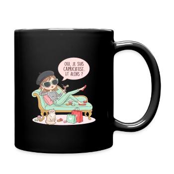 Ich bin launisch und so - Tasse einfarbig - Schwarz - Rechts