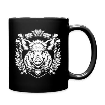 Wappen Wildschein Emblem - Tasse einfarbig - Schwarz - Rechts