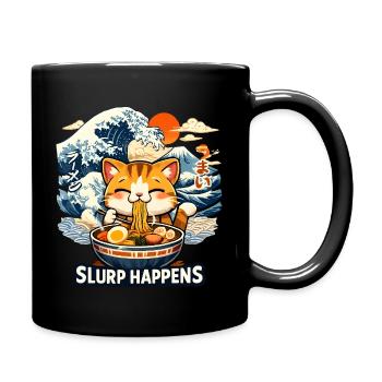 Ramen Neko Great Wave - Full Colour Mug - black - Right