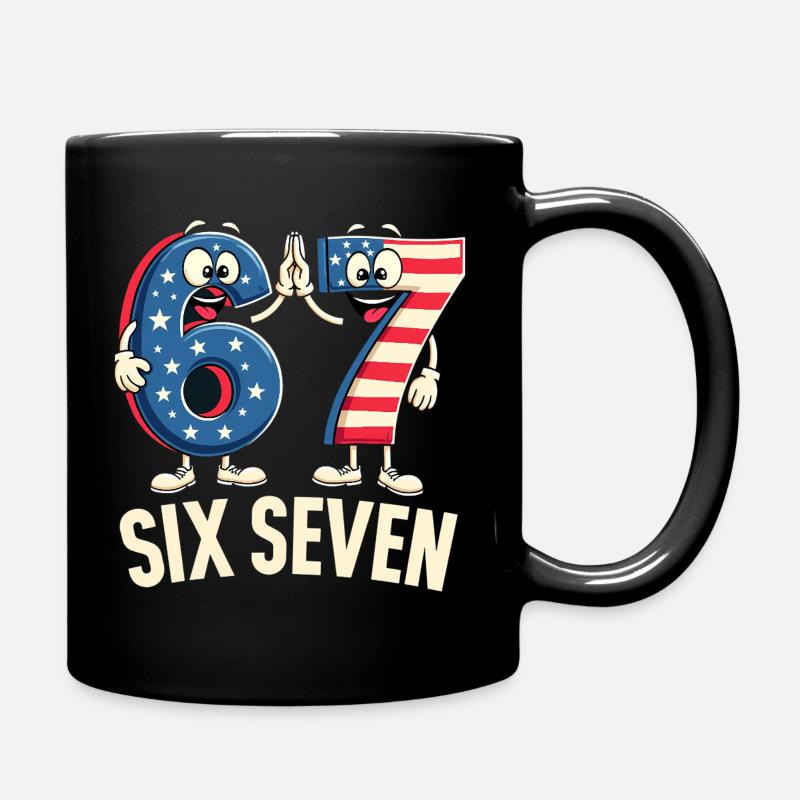 US Flag 67 Memes Six Seven - Tasse einfarbig - Schwarz