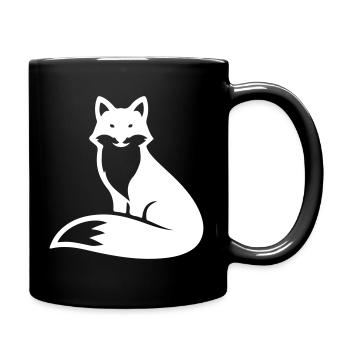 Silhouette d’animal renard - Mug uni - noir - Droite