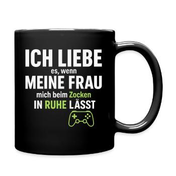I love my wife – when she lets me gamble - Full Colour Mug - black - Right