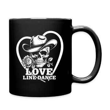 Schädel Liebe Line Dance - Tasse einfarbig - Schwarz - Rechts