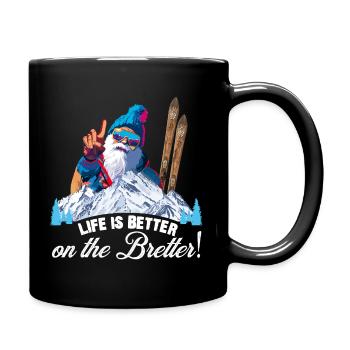 Ski, Skiing, Life is better on the boards - Full Colour Mug - black - Right