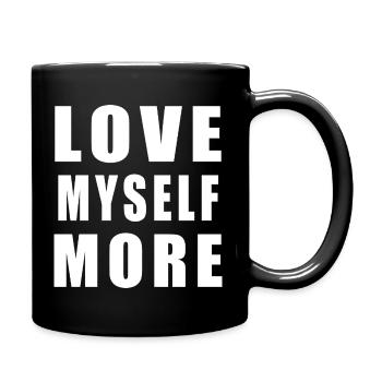 Love Myself More - Tasse einfarbig - Schwarz - Rechts