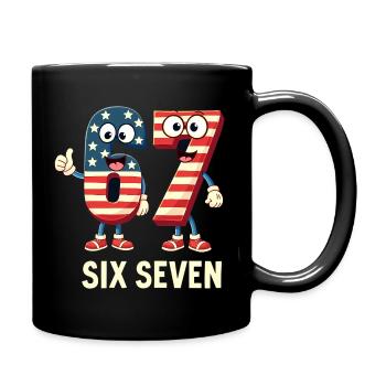 US Flag 67 Memes Six Seven - Full Colour Mug - black - Right
