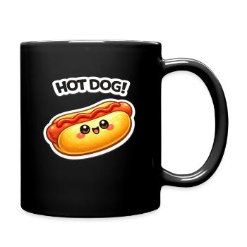 Kawaii Hotdog Sticker Motif - Full Colour Mug - black - Right