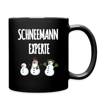 Schneemann Experte - Tasse einfarbig - Schwarz - Rechts