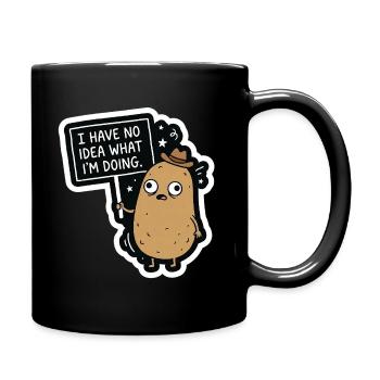 Ich habe keine Ahnung, was ich tue – Verwirrte Kar - Tasse einfarbig - Schwarz - Rechts