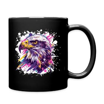 Color Explosion Eagle Head Art - Full Colour Mug - black - Right