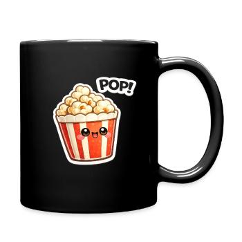 Kawaii Popcorn Smile Design - Full Colour Mug - black - Right