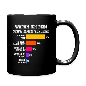 Warum ich beim Schwimmen verliere Schwimmen  - Tasse einfarbig - Schwarz - Rechts