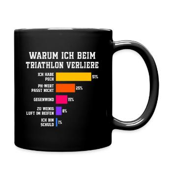 Warum ich beim Triathlon verliere Triathlon - Tasse einfarbig - Schwarz - Rechts