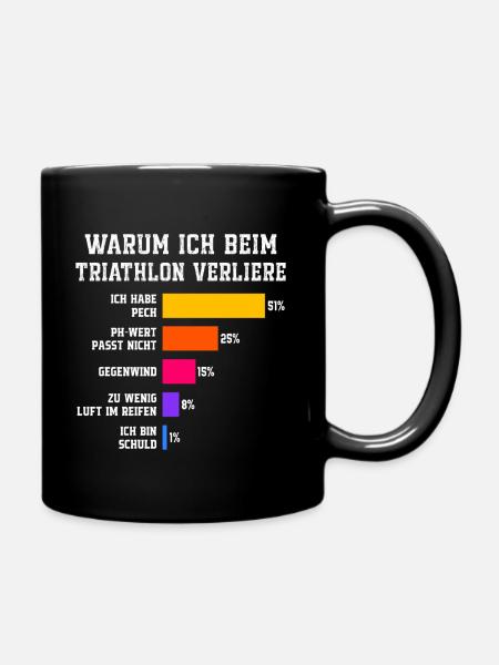 Warum ich beim Triathlon verliere Triathlon - Tasse einfarbig - Schwarz