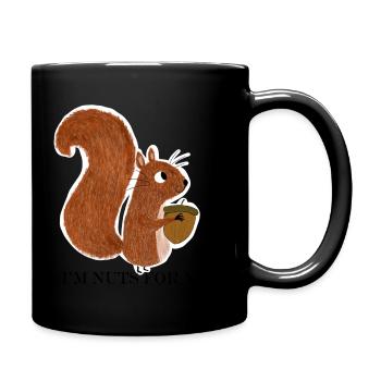 Squirrel with acorn - Full Colour Mug - black - Right
