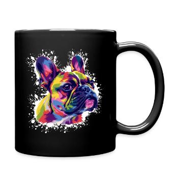 Colorful Bulldog Pop Art - Full Colour Mug - black - Right