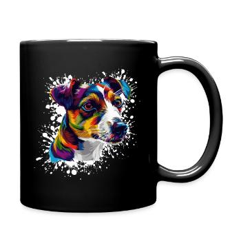 Dog Portrait Splatter Dog - Full Colour Mug - black - Right