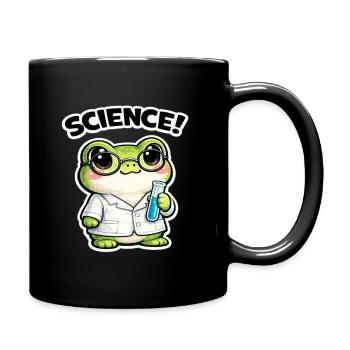 Wissenschaftsfrosch mit Brille - Tasse einfarbig - Schwarz - Rechts