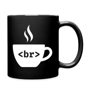 Pause café – Conception drôle de balise HTML - Mug uni - noir - Droite