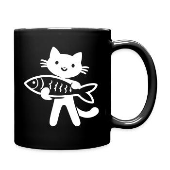 Poisson-chat - Mug uni - noir - Droite
