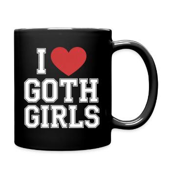 Ich liebe Goth Girls - Tasse einfarbig - Schwarz - Rechts