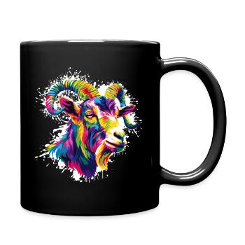 Colorful ram head - Full Colour Mug - black - Right