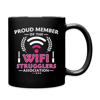 Proud Member Wifi Strugglers Association - Full Colour Mug - black - Right