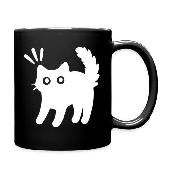 Kater Katze - Tasse einfarbig - Schwarz - Rechts