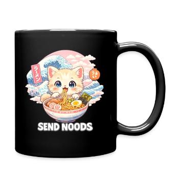 Ramen Nudeln Katzenliebhaber Retro Kawaii Katzen - Tasse einfarbig - Schwarz - Rechts