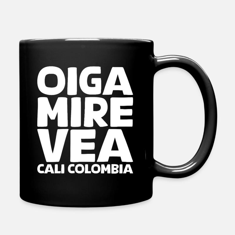 Oiga, Mire, Vea in weiß - Tasse einfarbig - Schwarz