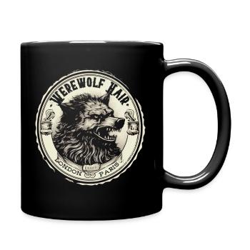 Werwolf Kopf Münzemblem - Tasse einfarbig - Schwarz - Rechts