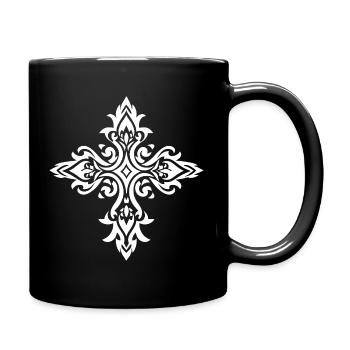 Fleuris de croix ornées - Mug uni - noir - Droite