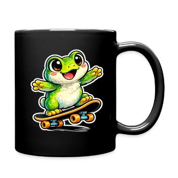 Happy Frog Skateboard - Mug uni - noir - Droite