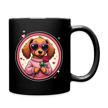 Dackel Dachshund Tekel - Tasse einfarbig - Schwarz - Rechts