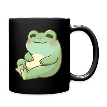 Cuddly frog in soft green - Full Colour Mug - black - Right