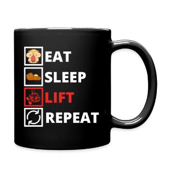 Eat Sleep Lift Repeat - Full Colour Mug - black - Right