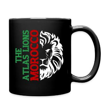 Vertikale Marokko-Typografie mit AtlasLion - Tasse einfarbig - Schwarz - Rechts