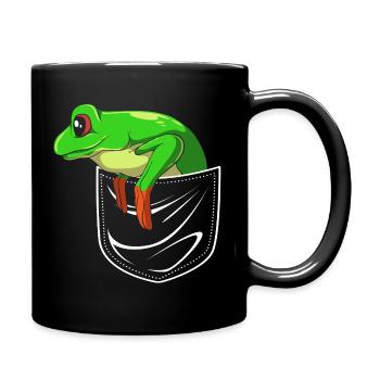 Frosch Laubfrosch - Tasse einfarbig - Schwarz - Rechts