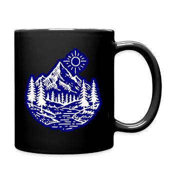 Forêt paysagère de la vallée des montagnes - Mug uni - noir - Droite