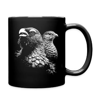 Capercaillie and females - Full Colour Mug - black - Right