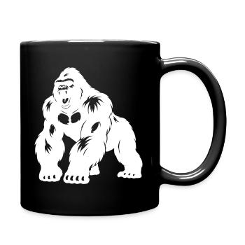 Gorilla Silverback Silhouette - Full Colour Mug - black - Right