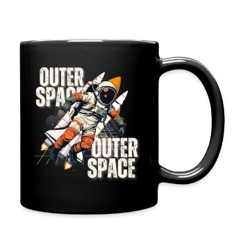 Astronaut in rocket jump - Full Colour Mug - black - Right