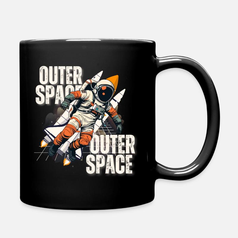 Astronaute en saut de fusée - Mug uni - noir