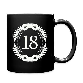 18 Jahre Ehrenkranz - Tasse einfarbig - Schwarz - Rechts