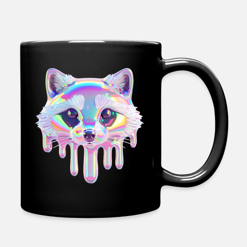 Raton laveur néon – Look coloré goutte - Mug uni - noir