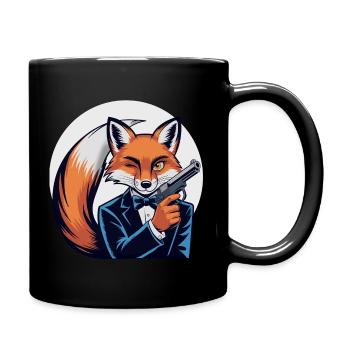 Renard en smoking avec pistolet - Mug uni - noir - Droite