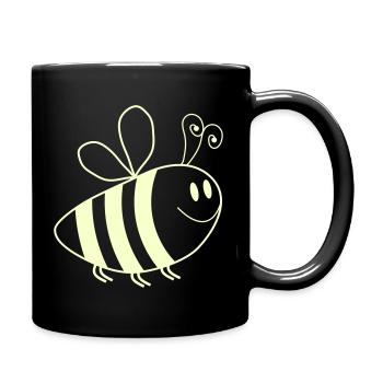 Motif des abeilles souriantes - Mug uni - noir - Droite