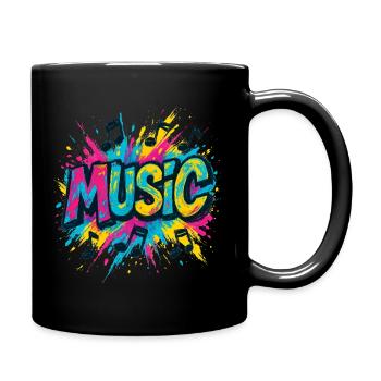 Colorful Music Pop Music Notes - Full Colour Mug - black - Right